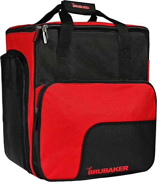 BRUBAKER Super Function Practical Ski Boot Winter Sports Bag by Henry Backpack Holds Complete Set of Ski and Snowboard Equipment Incl. Helmet - Red