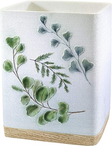 Avanti Linens - Cesta de basura, papelera decorativa, artículos esenciales para el baño de invitados, decoración del hogar inspirada en botánica