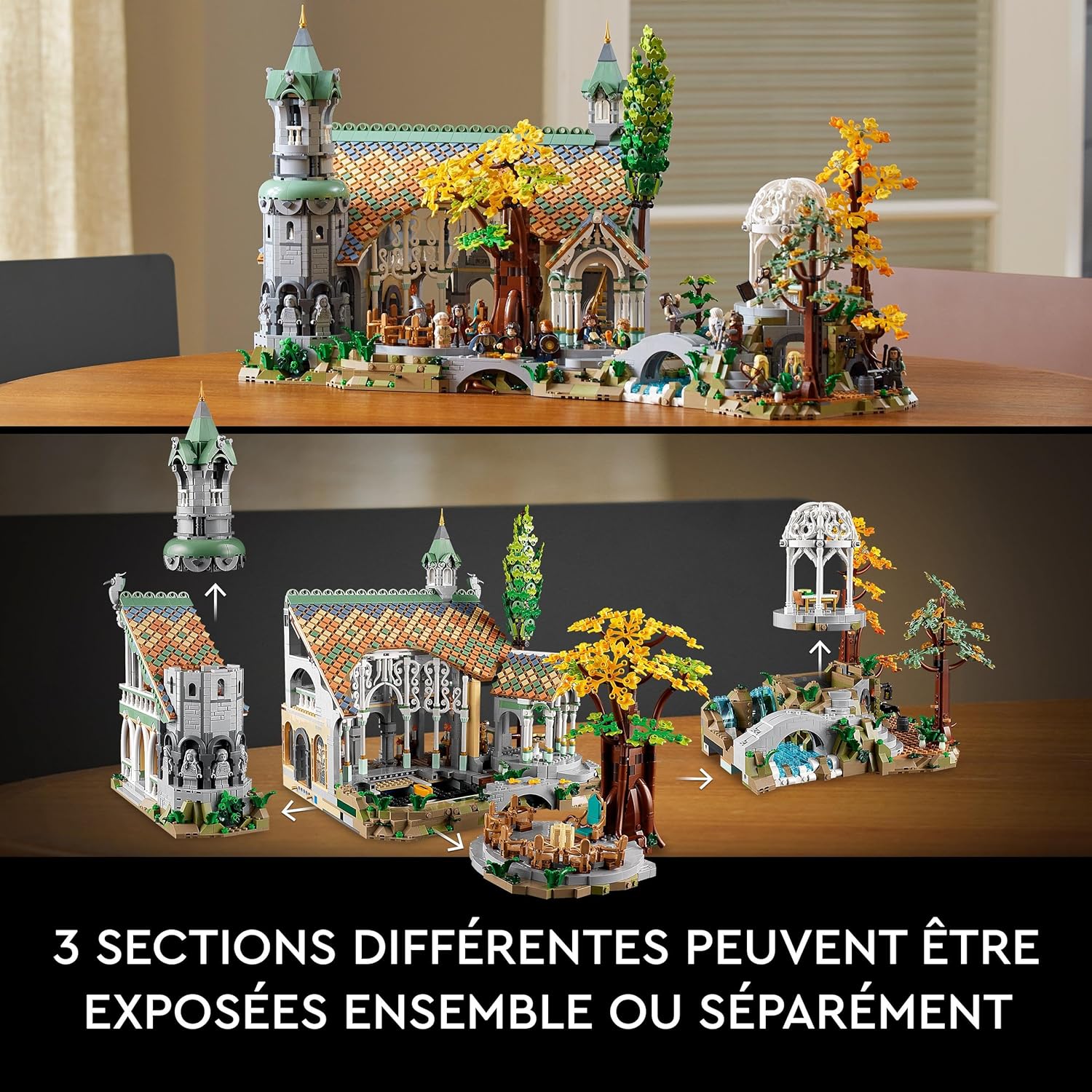 LEGO 10316 Icons Le Seigneur des Anneaux : Fondcombe, Construisez la Vallée de la Terre du Milieu, Grand Set Immersif avec 15 Minifigurines incluant Frodon, Sam et Bilbon Sacquet (Exclusivité Amazon) — vue 4