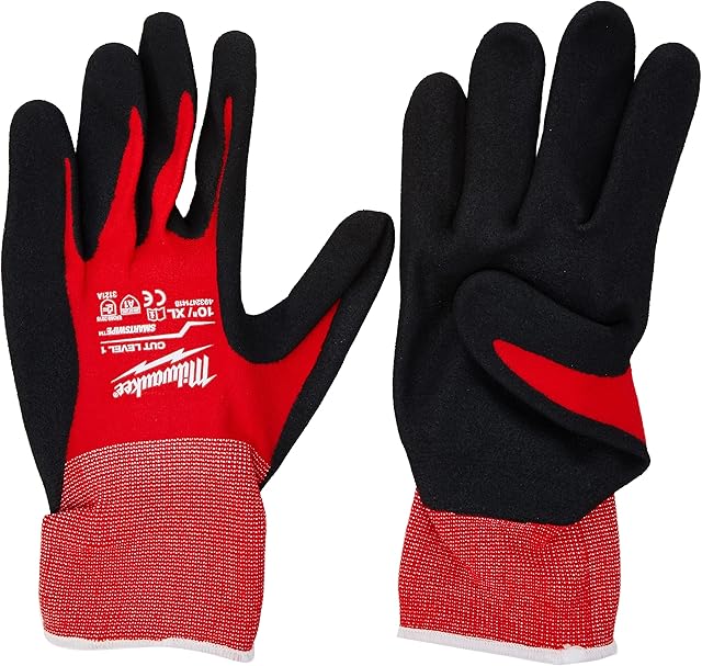 Milwaukee Cut Resistant Gloves Size XL Level 1-4932471418, Red, 0, Nylon, (Pack of 1)