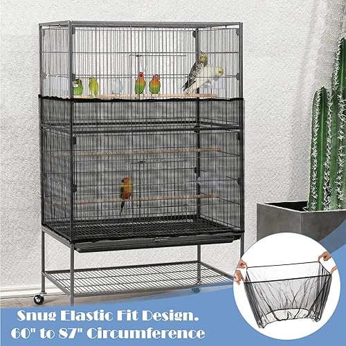 Adjustable Bird Cage Seed Catcher Net Cover Elastic — close-up of materials and construction quality