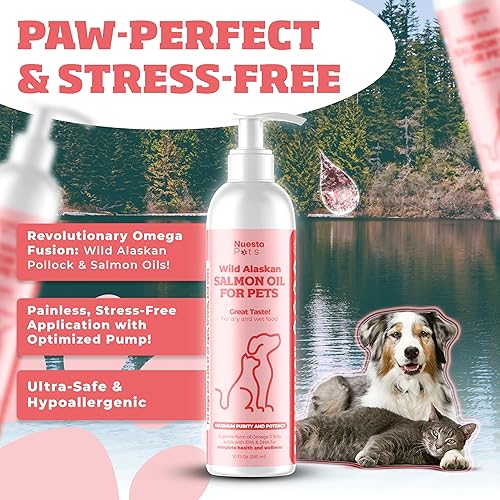 Miniatura 5 de Pets - Paquete de 2 mezclas de aceite de salmón salvaje de Alaska para perros y gatos  Omega-3 Boost & Shed Defense  Mejora el pelaje y la piel,