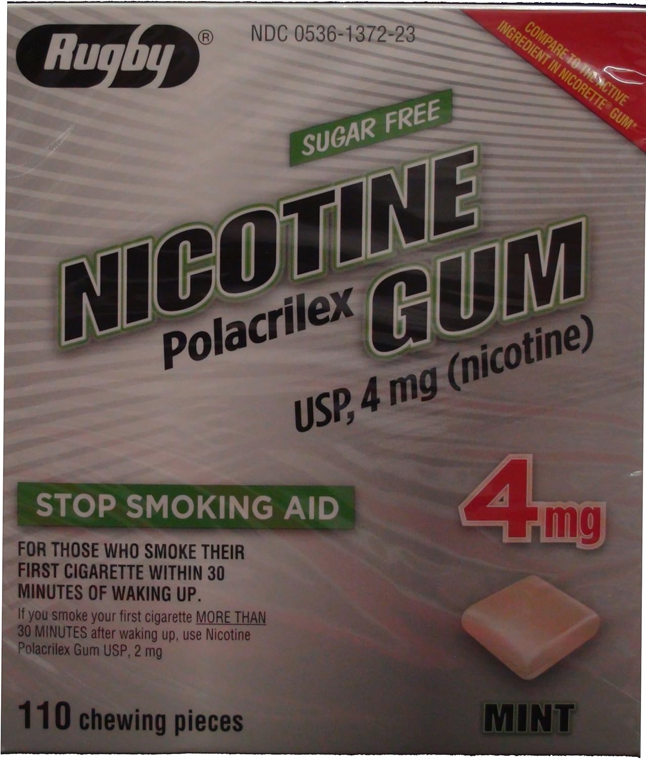 Rugby Polacrilex 4mg Nicotine Gum Smoking and Vaping