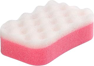 Manicare Luxury Massage Bath Sponge, Wash Exfoliate And Massage, Shower Body Scrubber, Pink Double Sided Cleaning Sponge, Durable And Long lasting, Lather And Use With Shower Gel Or Body Wash