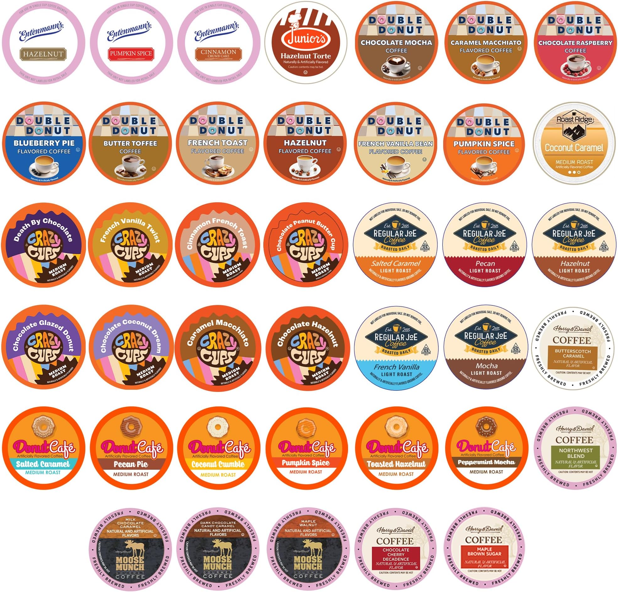 Crazy Cups Flavored Coffee Pods Variety Pack for Keurig K Cups Brewers, Assorted Flavored Coffee Sampler, 80 Count