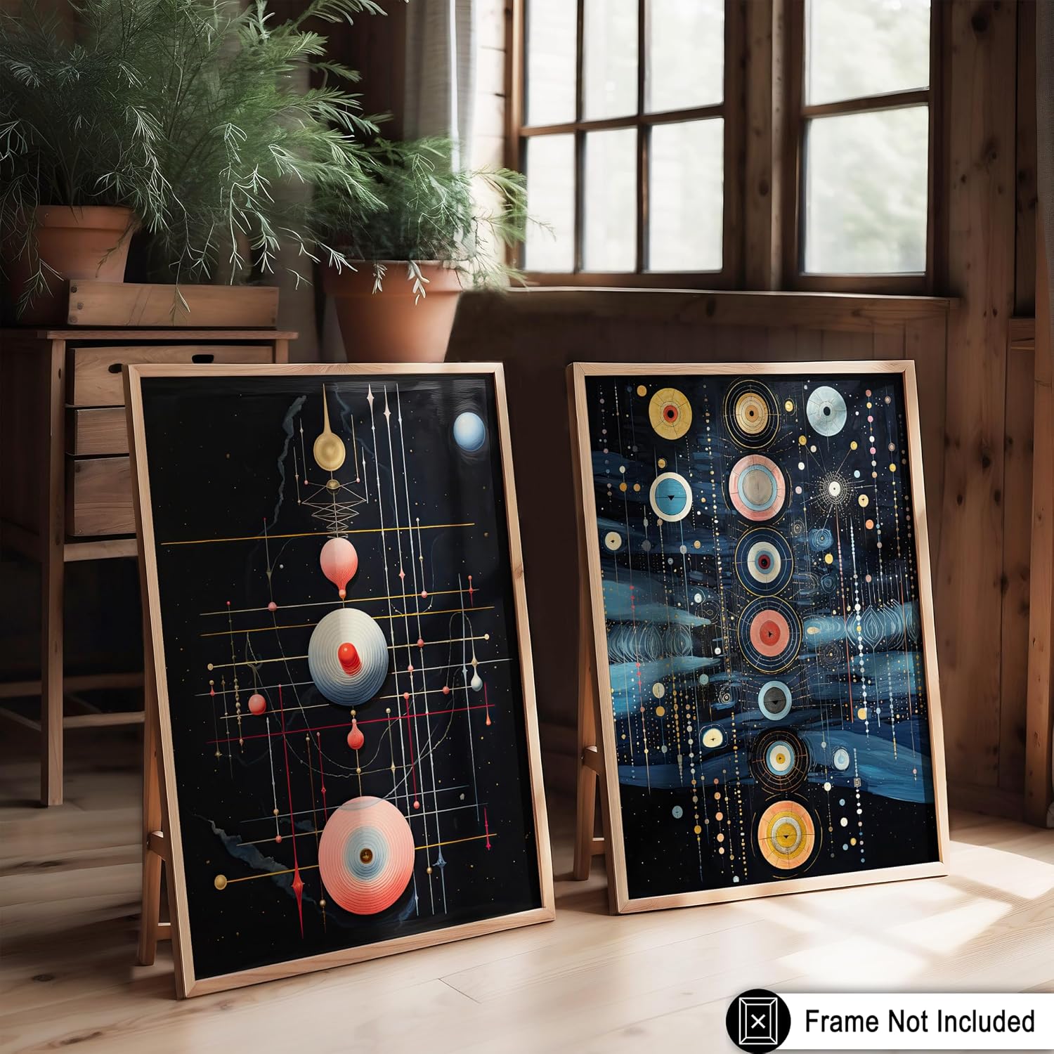 Poster Master 2-Piece Weird Eye Print - Trippy Geometric Poster - Abstract Art - Psychedelic Wall Design - Gift for Men & Women - Decor for Dorm, Living Room or Bedroom - 8x10 UNFRAMED Wall Art