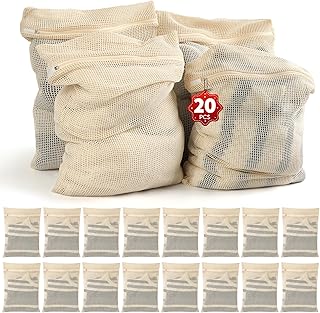 20Pcs Large Mesh Laundry Bags Zippered, Delicate Wash Bag for Delicates | Breathable & Gentle on Delicates No Spills, No Snags Extend Garment Life Washing Machine, Dryer & Storage