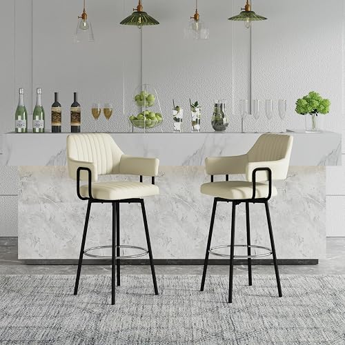Swivel Bar Stools Set of 2, 30" Bar Height Bar