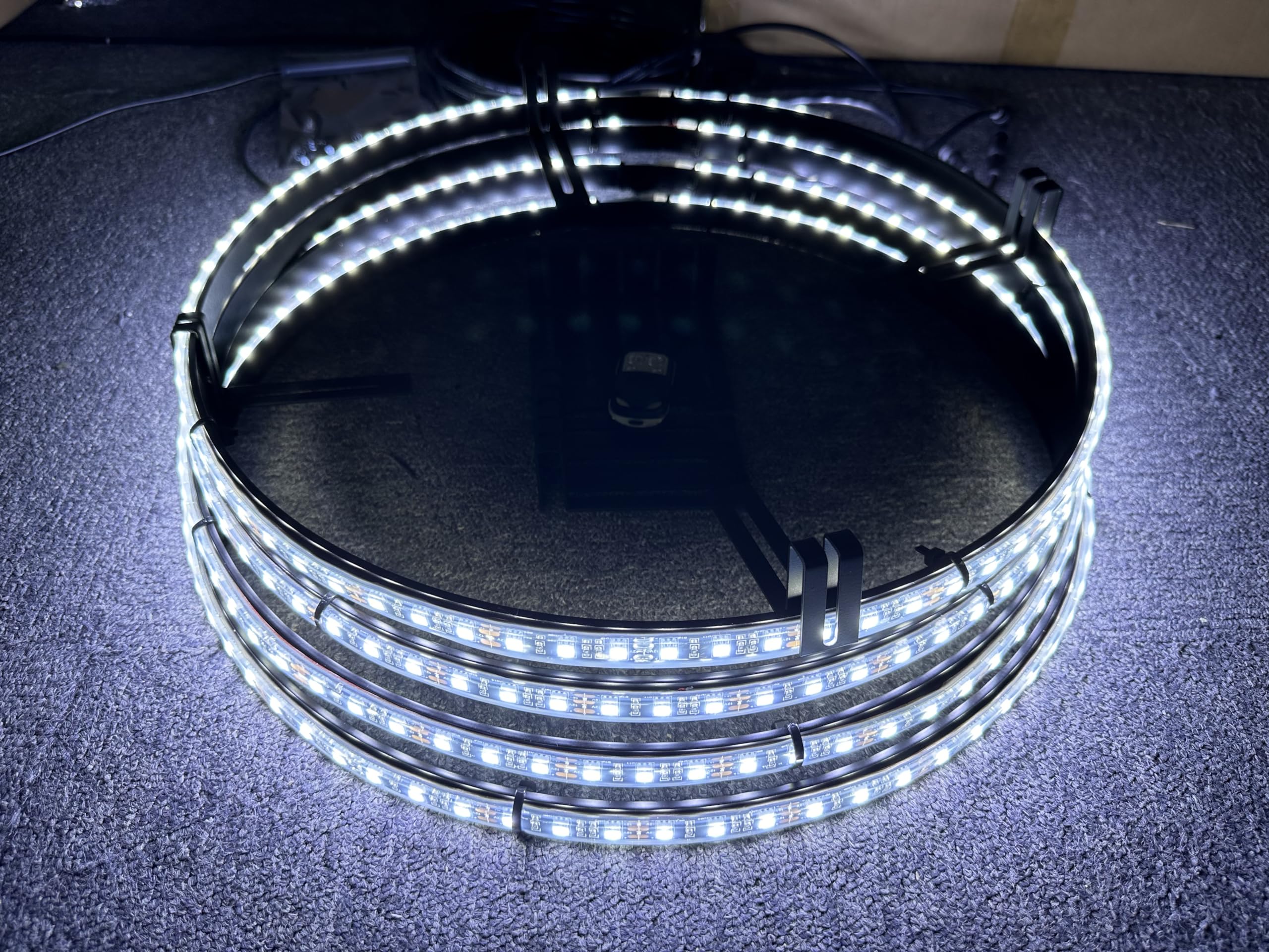 SDO Sando Tech 17.5"" Pure White Flashing/Breathe LED Wheel Ring Light Black Base Sturdy Iron Ring 336Leds Wheel Well Light for Car Truck Vehical Switch & Remote Control (17.5''), 17-SR-WHITE-IRON