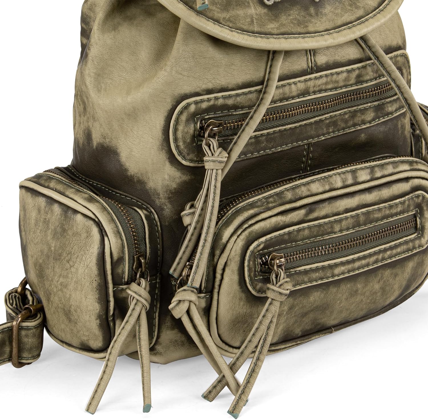 Wrangler Backpack Purse Drawstring Casual Daypack Tactical Backpack for Women with Multiple Zipper Pockets