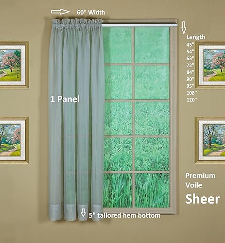 Vista 253 de Today's Curtain - Cortina Emelia de gasa original, panel de 84 pulgadas, negro, 60 pulgadas de ancho x 84 pulgadas de largo