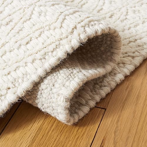 Miniatura 6 de MARTHA STEWART x Safavieh MSR9602A - Alfombra de lana hecha a mano para sala de estar, comedor y dormitorio, 8 x 10 pies, color marfil