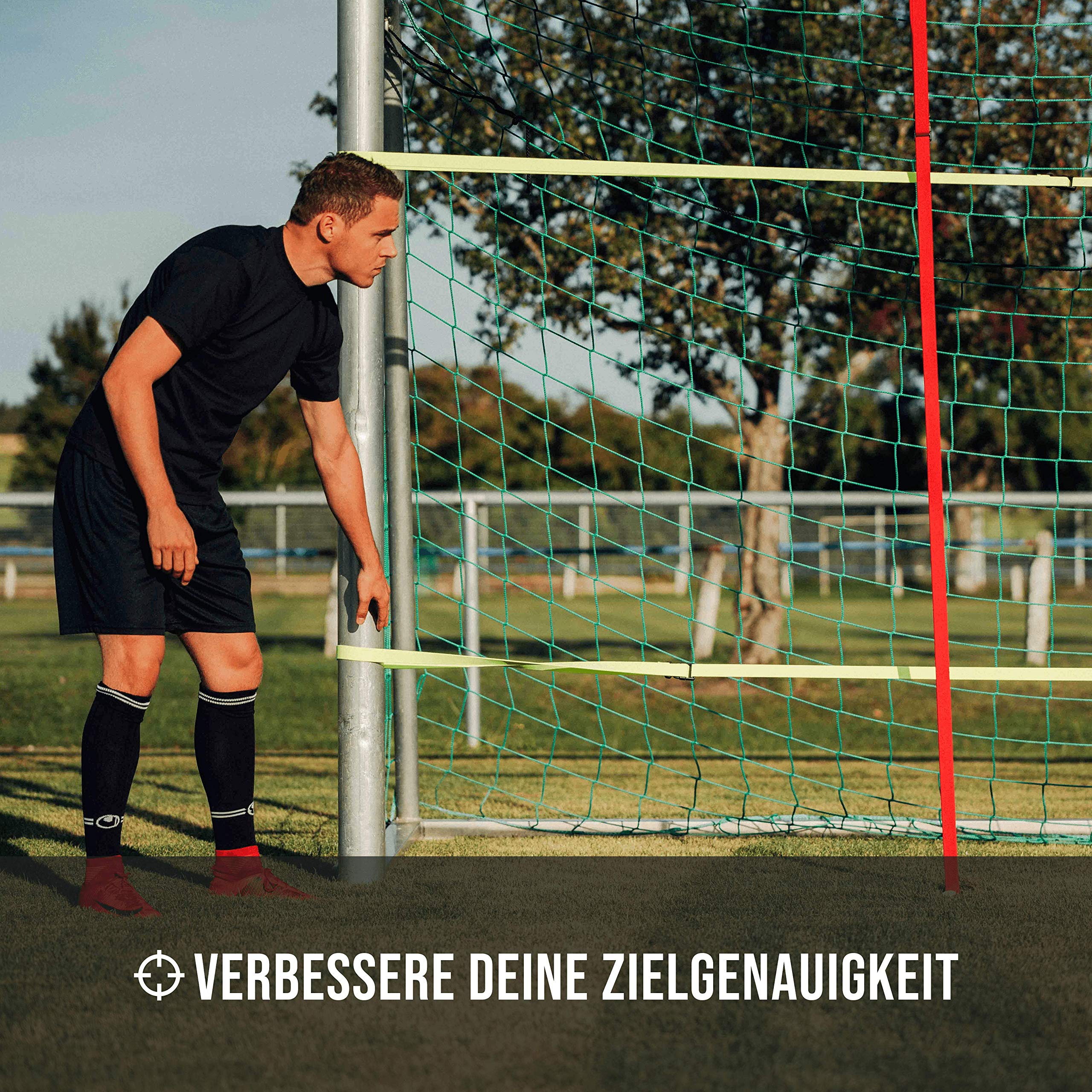 Torwand für Fussball mit Bänder um professionell und effektiv zu trainieren/Tor-Technik-Set/Fussball Training (Fußballtor - Bänder)