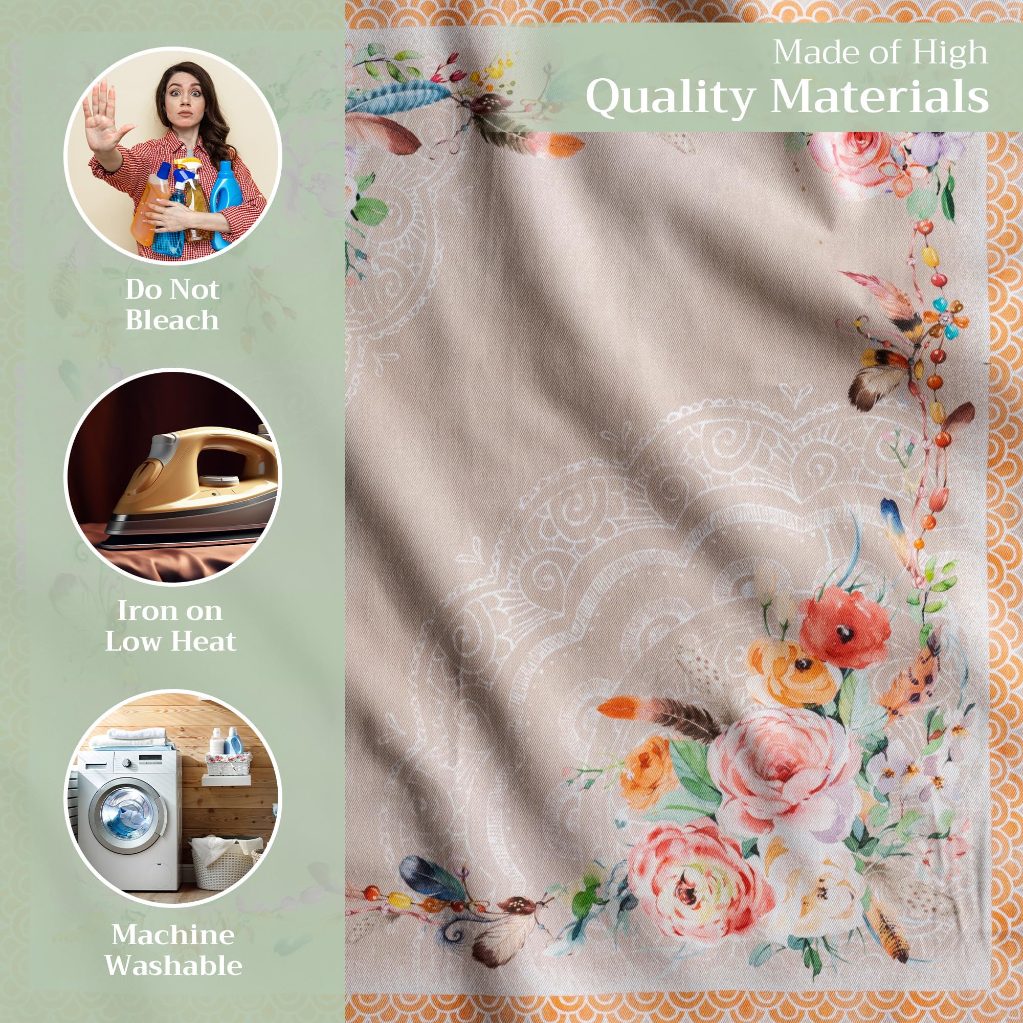 Maison D' Hermine Tovaglioli In Tessuto 100% Cotone, Set Di 4 Tovaglioli Pasquali Decorativi, Lavabili Per Mangiare, Casa, Matrimoni, Banchetti