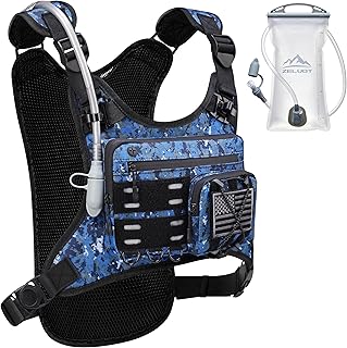Running Vest with 2L Water Bladder, Hydration Backpack, USA Original Patent, Lightweight Hydration Pack with Gear Holder, Reflective Chest Pack for Men Women for Marathon