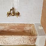 Lavello In Cemento 80x40cm - Lavabo Da Esterno/Interno, Vasca Unica Marrone, Per Giardino O Casa