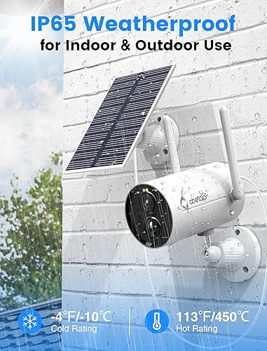 Miniatura 6 de Cámaras de seguridad solares inalámbricas para exteriores, cámara WiFi IP65 para exteriores con visión nocturna a color, sensor PIR, conversación de