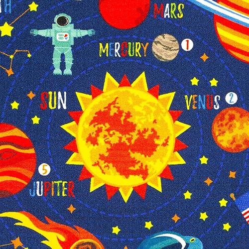 Miniatura 5 de KC Cubs Playtime Collection Space Safari Road Map - Alfombra educativa para aprendizaje y juego para niños y dormitorios y sala de juegos (8 pies 9
