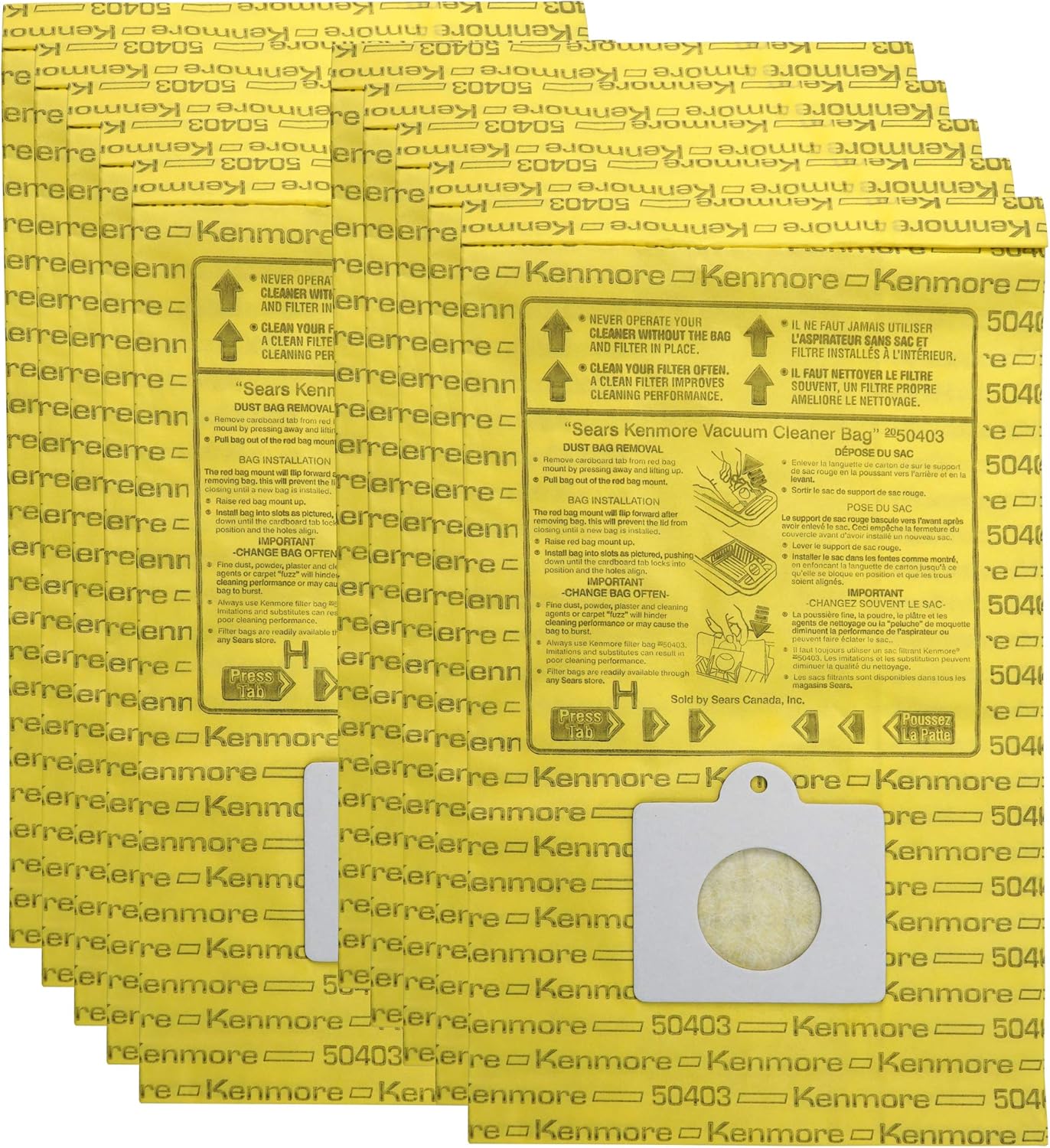 Kenmore Disposable Canister Vacuum Cleaner Dust Bags 50403, 10Count (1