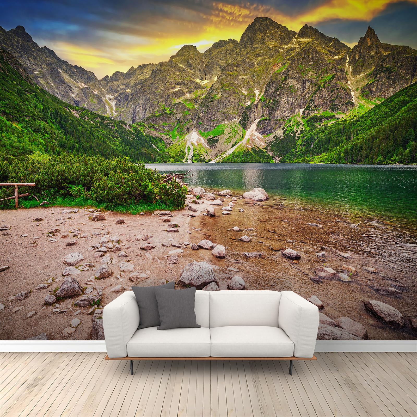 Autocollant mural paysage naturel et papier peint photo montagne