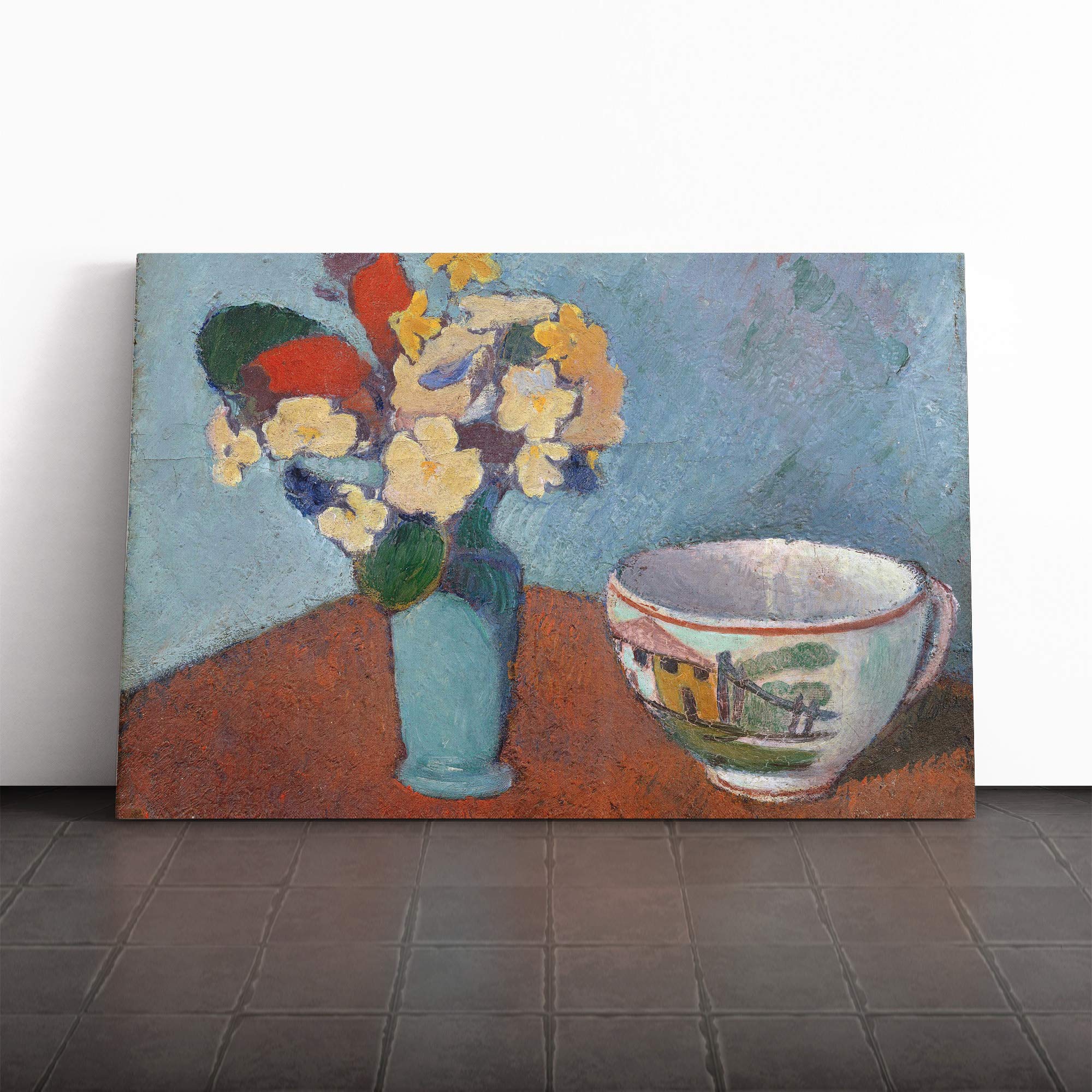 Emile Bernard Vase with Flowers Canvas Print | Gallery Wrapped 30mm Frame Wall Art | 30x20 inches | Ready to Hang | Modern Floral Picture | Living Room Bedroom Lounge Office
