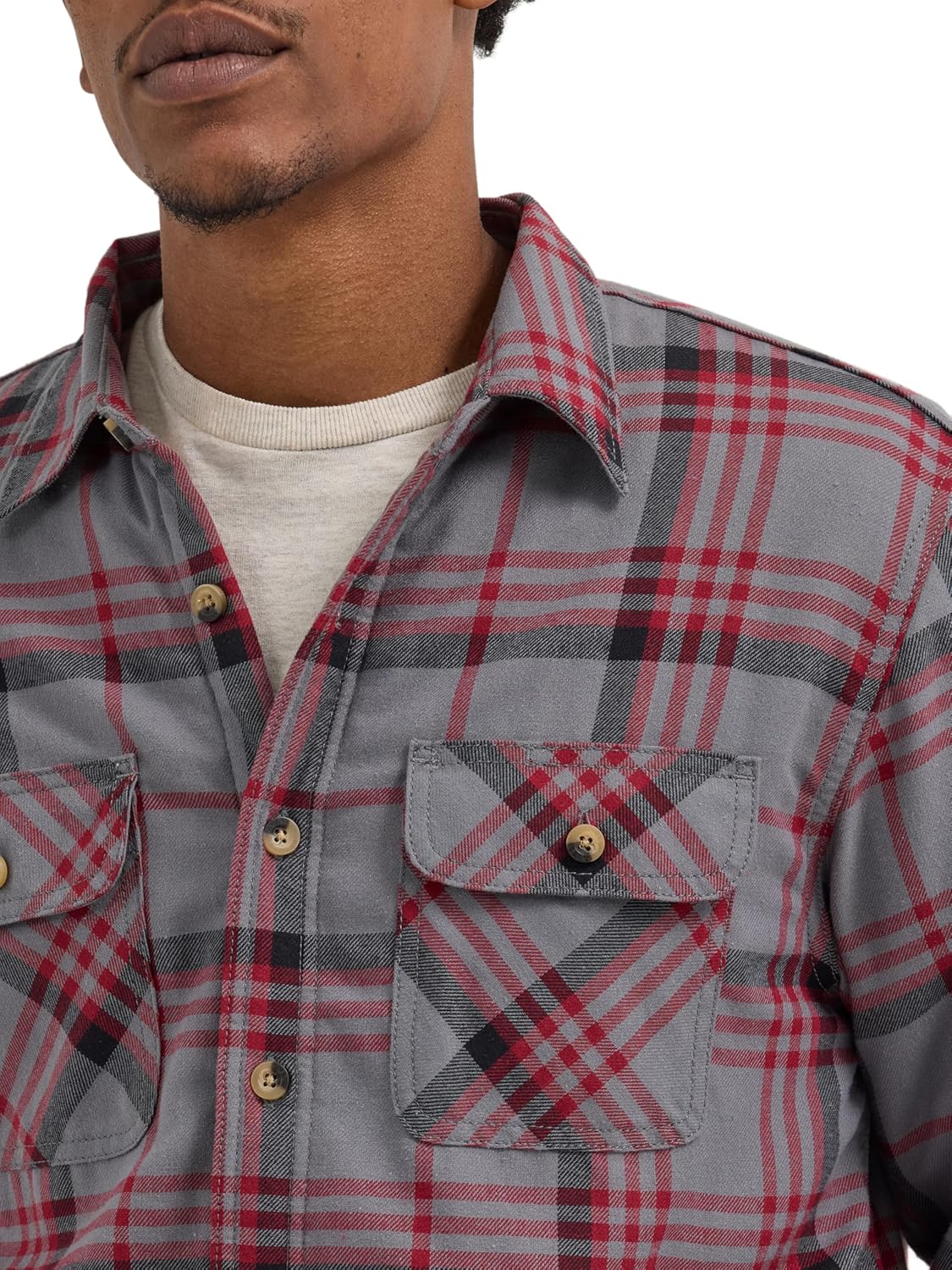 Wrangler Authentics Mens Long Sleeve Sherpa Lined Shirt Jacket - Image 3