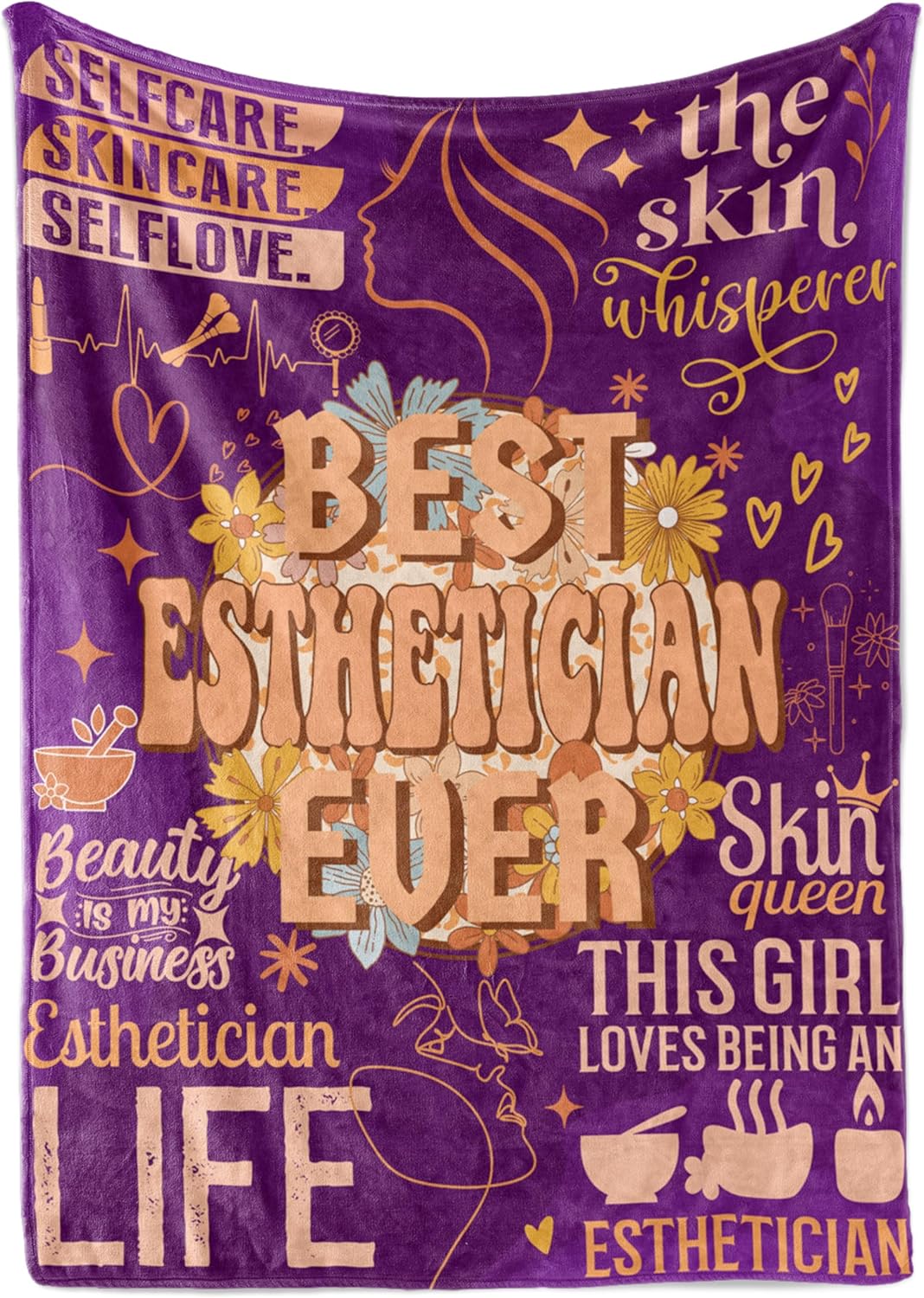 Esthetician Gifts for Women, Skin Therapist Skin Technician Gifts, Super Soft Flannel Throw Blanket, Esthetician Decor, 50 x 65 inch, Skin Friendly