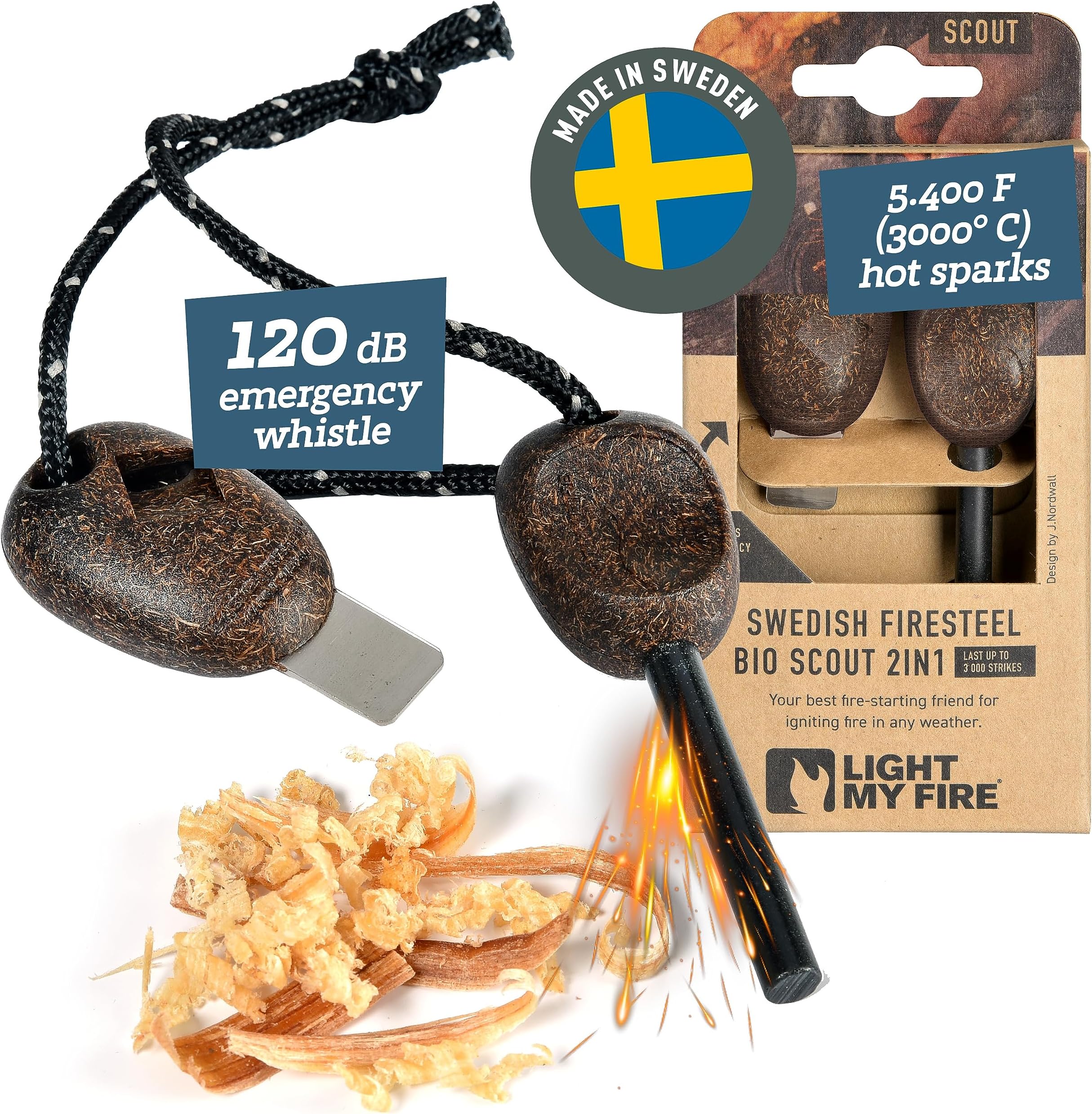 - Light My Fire Flint Fire Starter Ferro Rod Survival Tool Scout — Fire Steel Bushcraft Gear — Flint and Steel Magnesium Fire Starter Kit — 2-in-1 Fire Starters for Campfires — 3,000 Strikes
