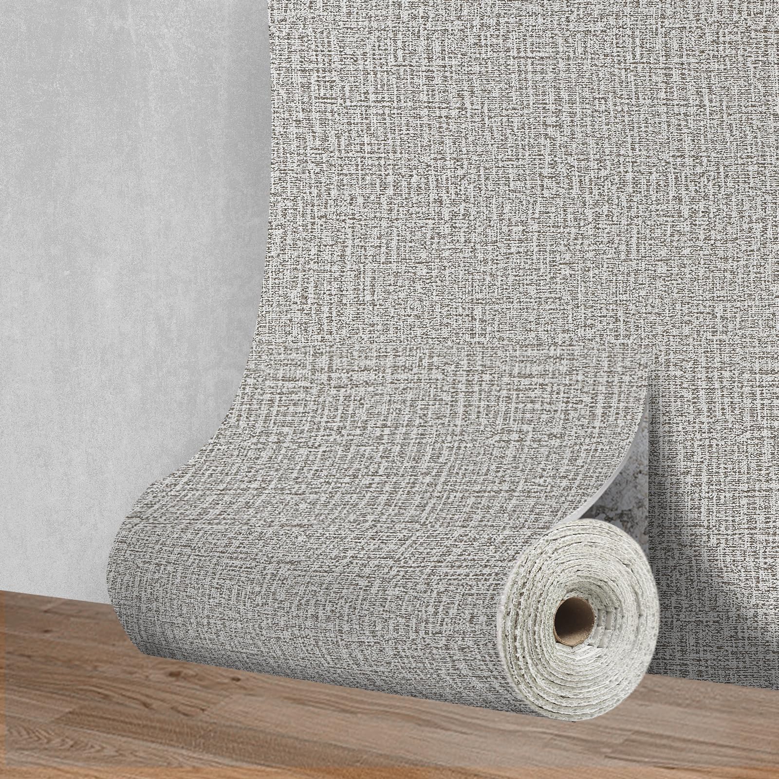 Takezuaa 1 Roll Self Adhesive Thermal Wallpaper 3mm Thick Grey Textured Peel and Stick Wallpaper PE Foam for Ceilings Bedroom Livingroom Waterproof Damp Proof for Bad Cold Walls 50cmx10m — image 1