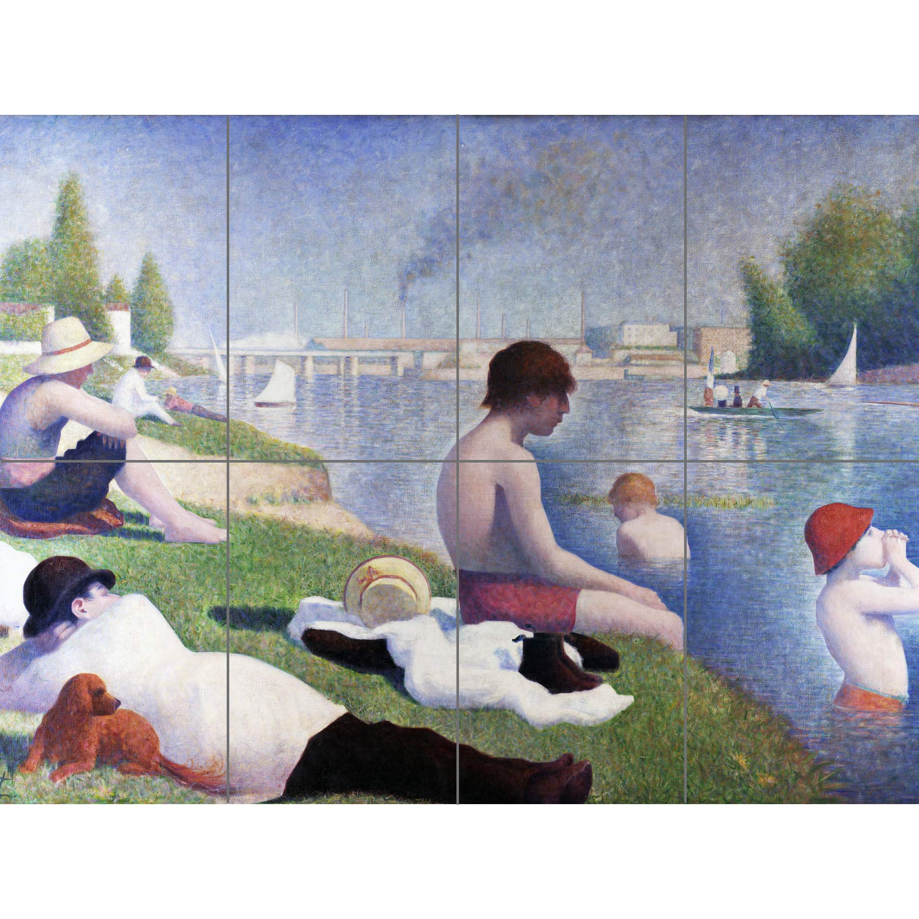 Artery8 Seurat Bathers at Asnieres Painting XL Giant Panel Poster (8 Sections)