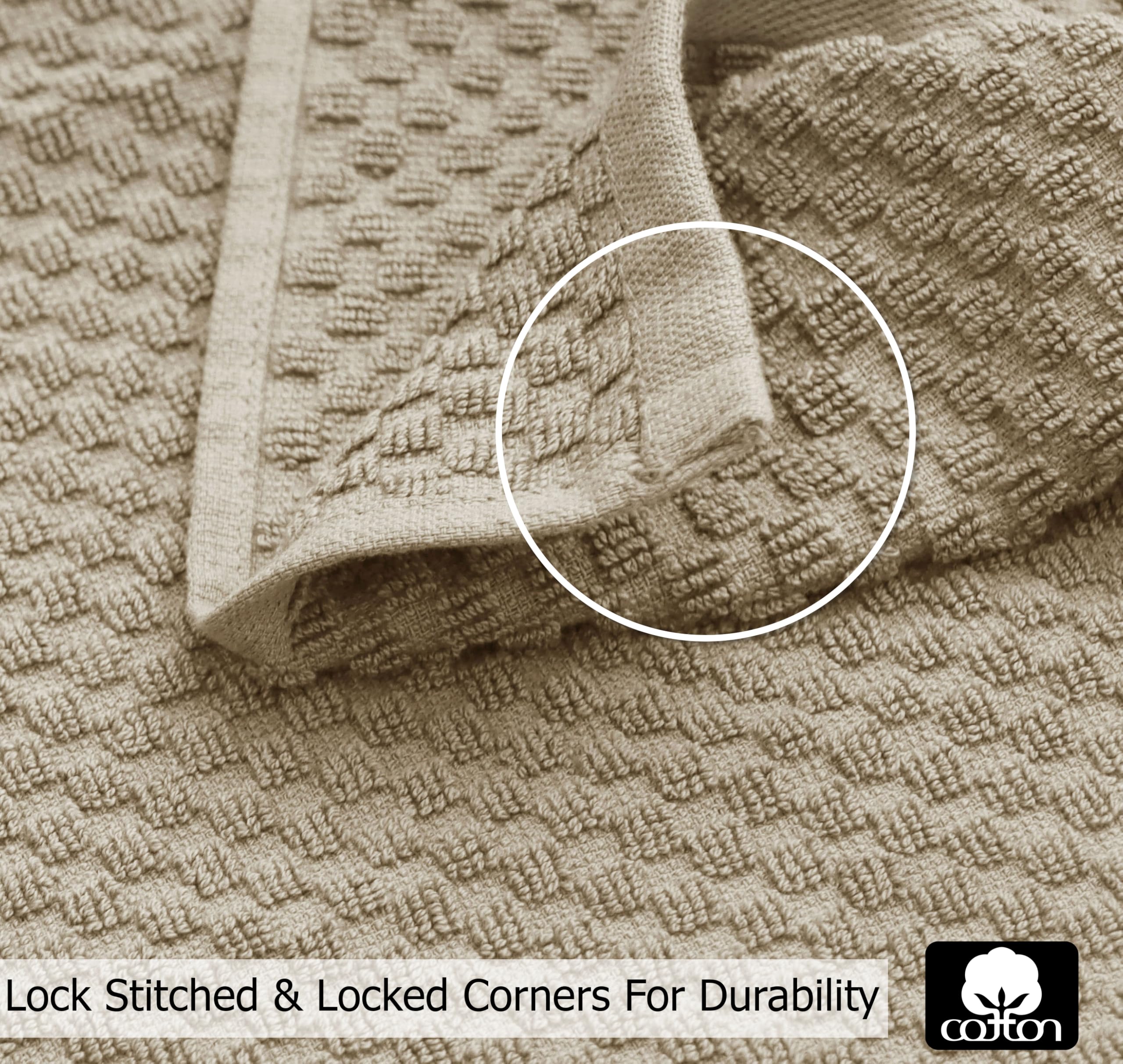COTTON CRAFT Euro Café Lot de 8 torchons de cuisine incroyables en tissu éponge 100 % coton gaufré, doux, absorbants, à séchage rapide, réutilisables, à faible peluchage, garde-manger, bar, 40,6 x