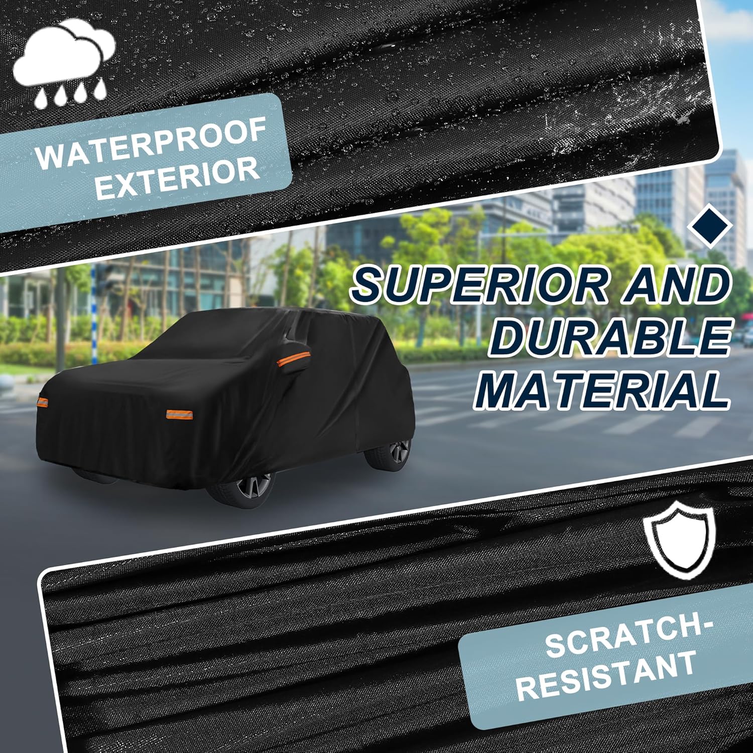 Car Cover Waterproof Custom Fit for Mini Cooper 4 Door 2002-2021 All Weather for Automobiles Outdoor Snow Sun Dust UV Protection Full Exterior Cover with Door Zipper