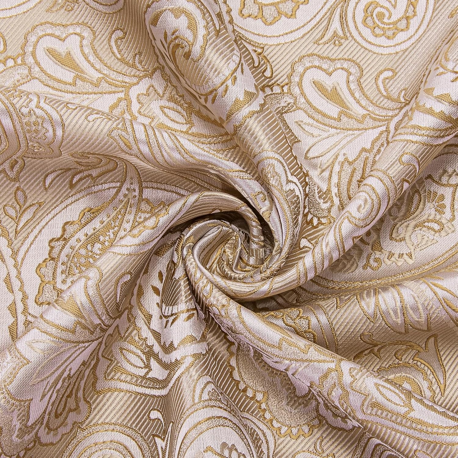 DiBanGu Men's Silk Paisley Dress Shirt Formal Long Sleeve Button-Down Casual Shirts for Wedding Party - Image 5