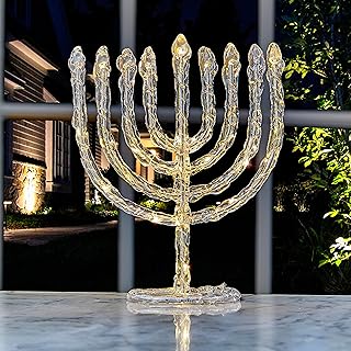Rite Lite LED Twinkling Menorah Decoration | Hanukkah Gifts Jewish Holiday Party Favors Battery-Powered Lights Dance! Judaica Chanukah Festival of Lights 8.75" H