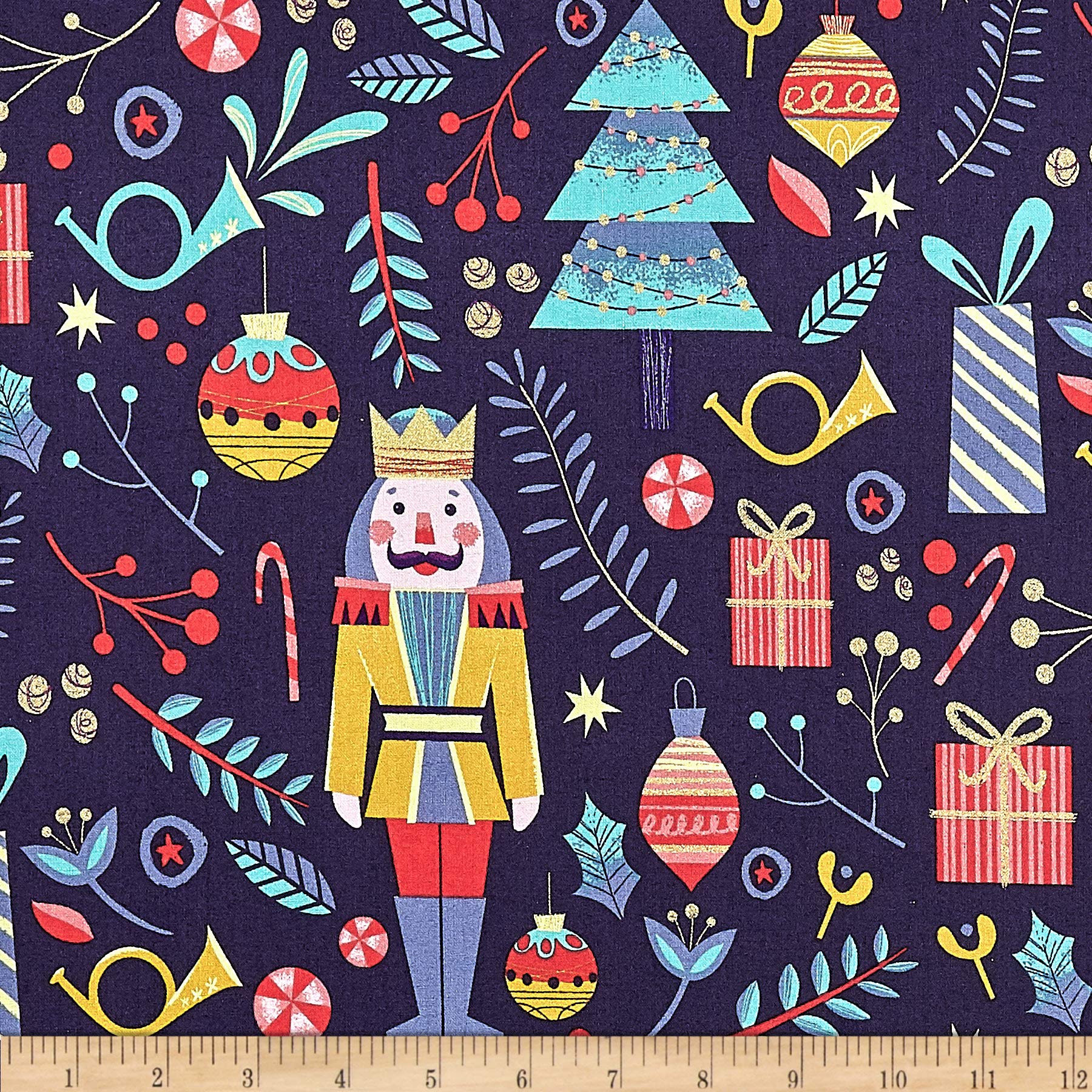 Paintbrush Studios Night of the Nutcracker Dark Blue, Fabric by the Yard