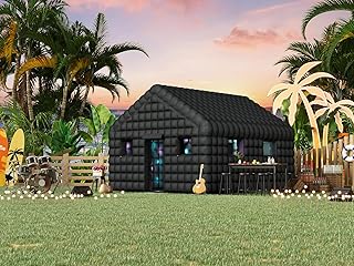 EROMMY 20x16.5x12 FT Large Black Inflatable Nightclub, Blow Up Party Tent Portable with 950W Blower, Disco Night Club Tent for Adult Birthday Party Business Rental