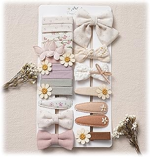 Fancy Clouds 20 Pcs Hair Clips for Girls with Bows Butterfly Flower,2" Fully Lined Alligator Clips and Barrettes,Handmade Hair Accessories for Baby Toddler Young Kids School Age Girls Gifts