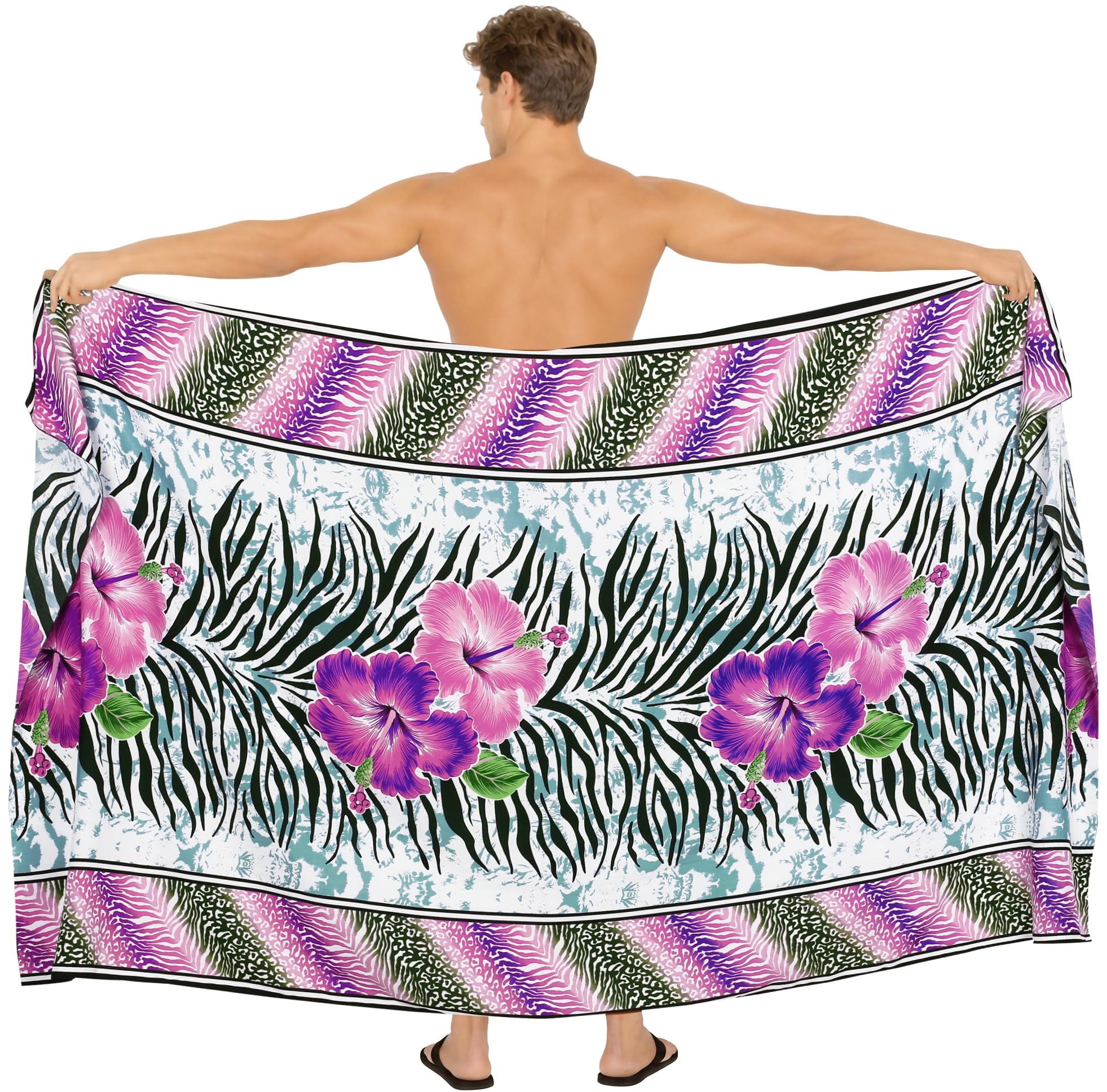 Men's Sarong Swimsuit Cover Up Summer Beach Wrap 72"x42" Purple_R816-image-49