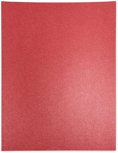 Miniatura 3 de Papel brillante rojo, papel metálico para manualidades (8.5 x 11 pulgadas, paquete de 50)
