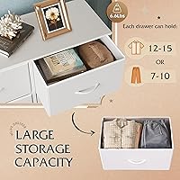 Vista 5 de WLIVE - Cómoda de tela para dormitorio, cómoda alta con 8 cajones, torre de almacenamiento con contenedores de tela, cómodas dobles, cómoda