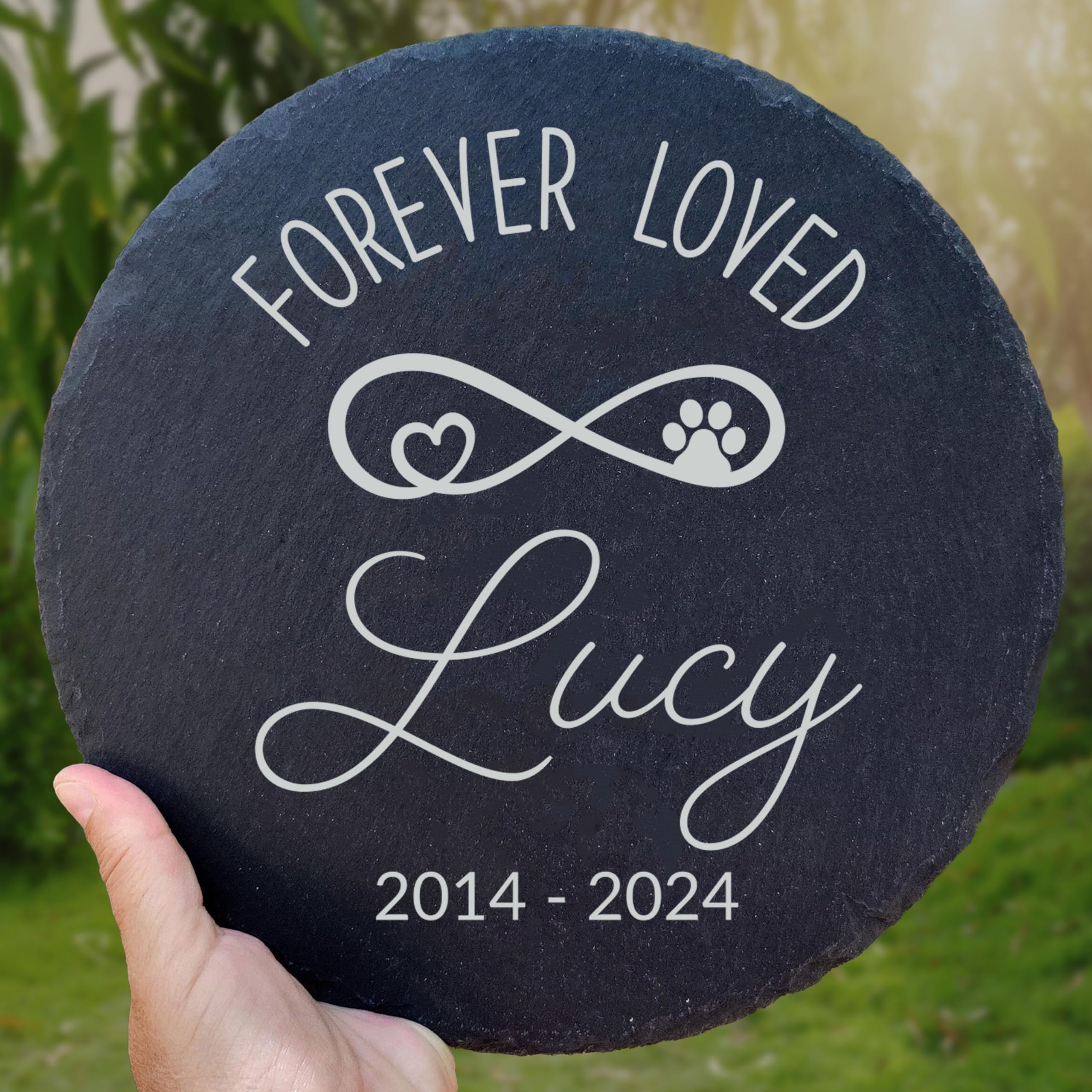 Personalized Pet Memorial Stone for Dogs and Cats | Custom Laser-Etched Weatherproof Garden Grave Marker | Natural Stone Bereavement Headstone