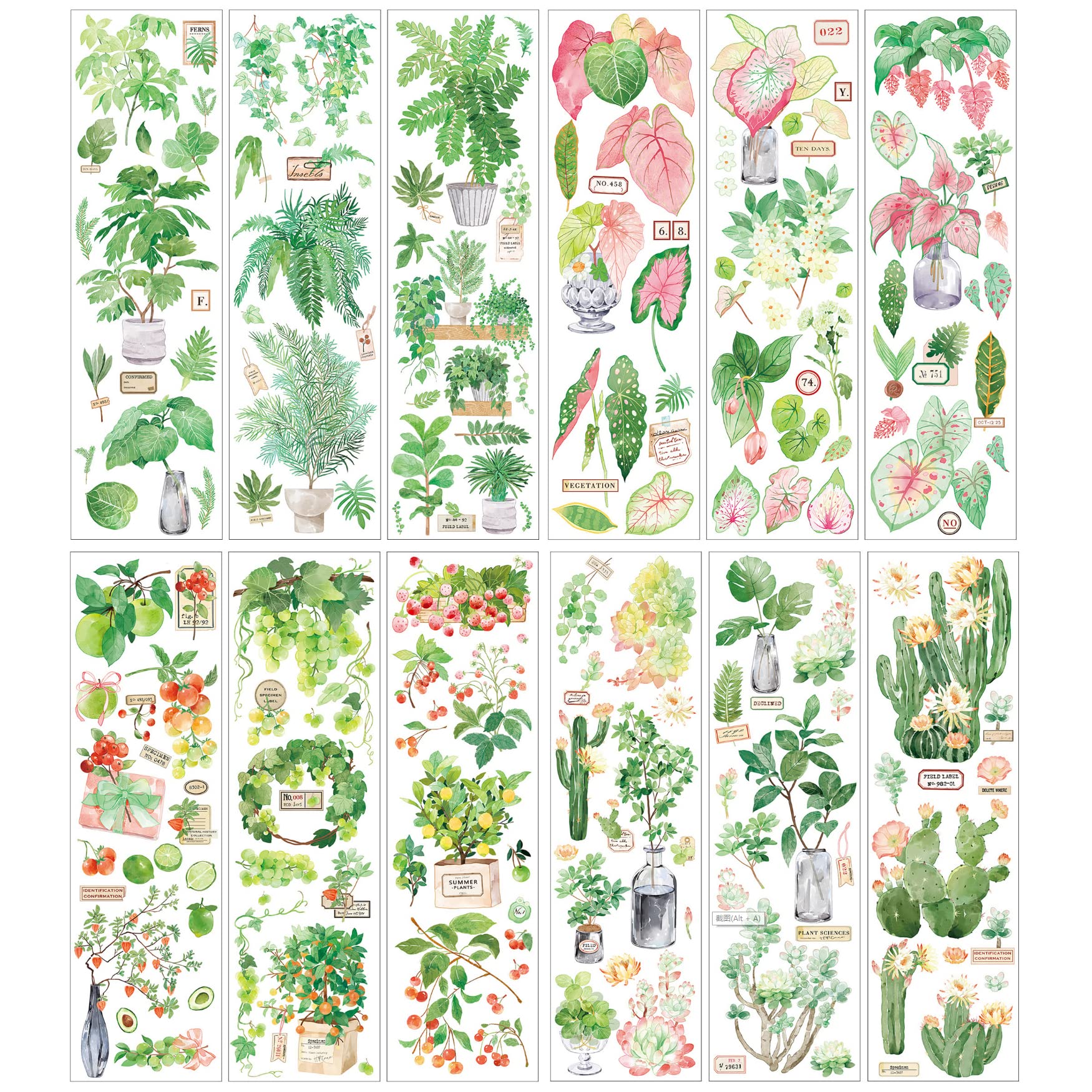 Papier do scrapbookingu, 24 arkusze, estetyczne naturalne naklejki do scrapbookingu, botaniczne naklejki do dziennika, dekoracyjne naklejki do majsterkowania, dekoracje do robienia kartek