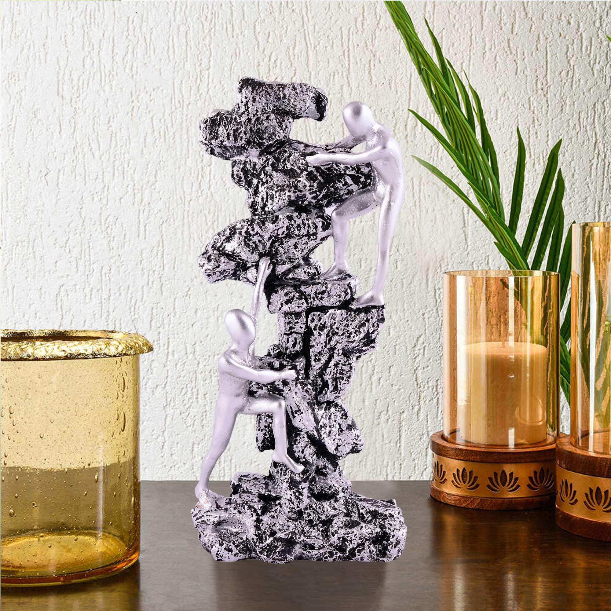 Men Climb on Wall Showpiece for Home Decor Showpiece, Atlas Sculpture for Office Table Décor Multicolour - 10