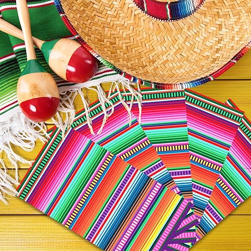 Miniatura 6 de Paquete de 100 servilletas para invitados de fiesta mexicana, coloridas servilletas desechables para cena mexicana, toalla de mano de papel para
