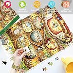 HUADADA Puzzles 1000 Pieces Adult, Bunny Burrow Town 1000 Piece Jigsaw Puzzles - Challenging Family Game, Home Decor & Gift Idea