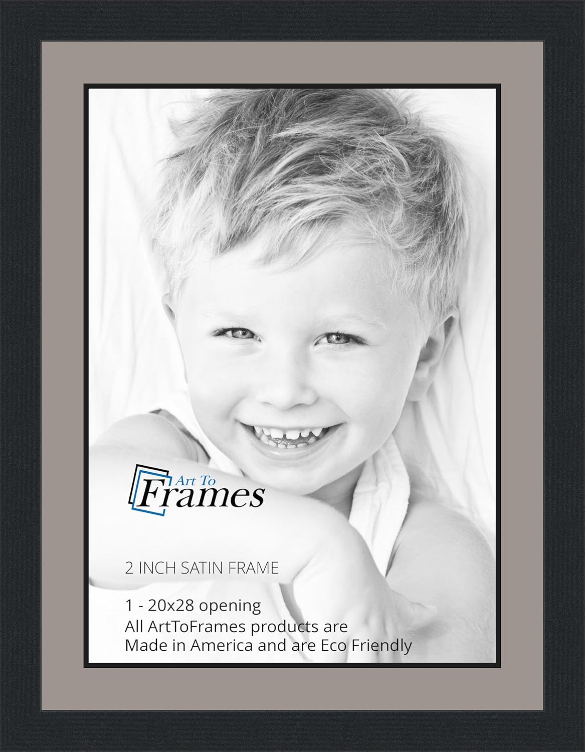 ArtToFrames 20" x 28" Picture Frame - Tv Grey - 2'' Wide with a 2'' Double mat