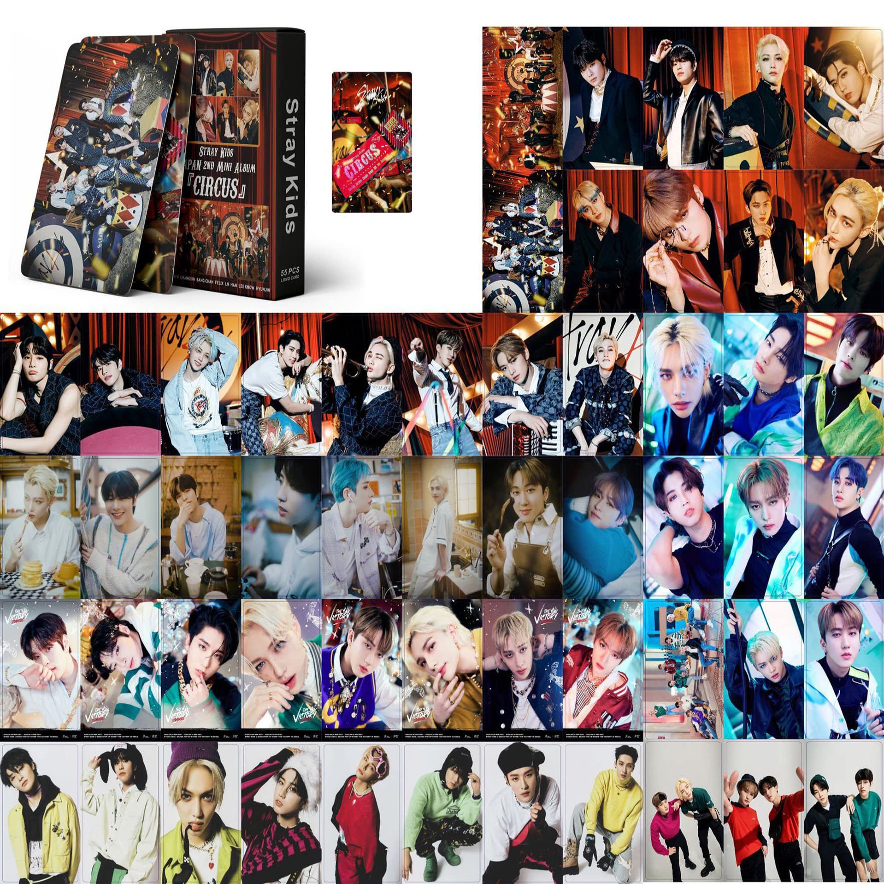 Album Photos Stray Kids Non Dupliquées Lot De 55 Cartes Photo Stray Kids - Collection KPOP - Haute Définition - Sans Doublon