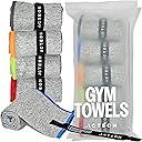 Acteon Microfiber Gym Towels 5 Pack, Quick Dry Silver ION Odor-Free Sweat Towel, Super Absorbent Fast Drying for Men & Women, Workout, Yoga, Running, Hiking, Travel – 16x30.5 Inch
