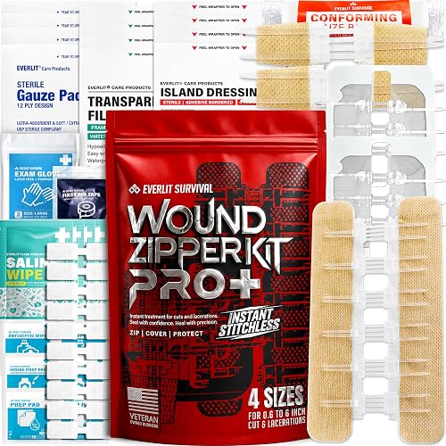 EVERLIT Wound Closure Kit | Surgical Zip-Stitch Devices for Cut