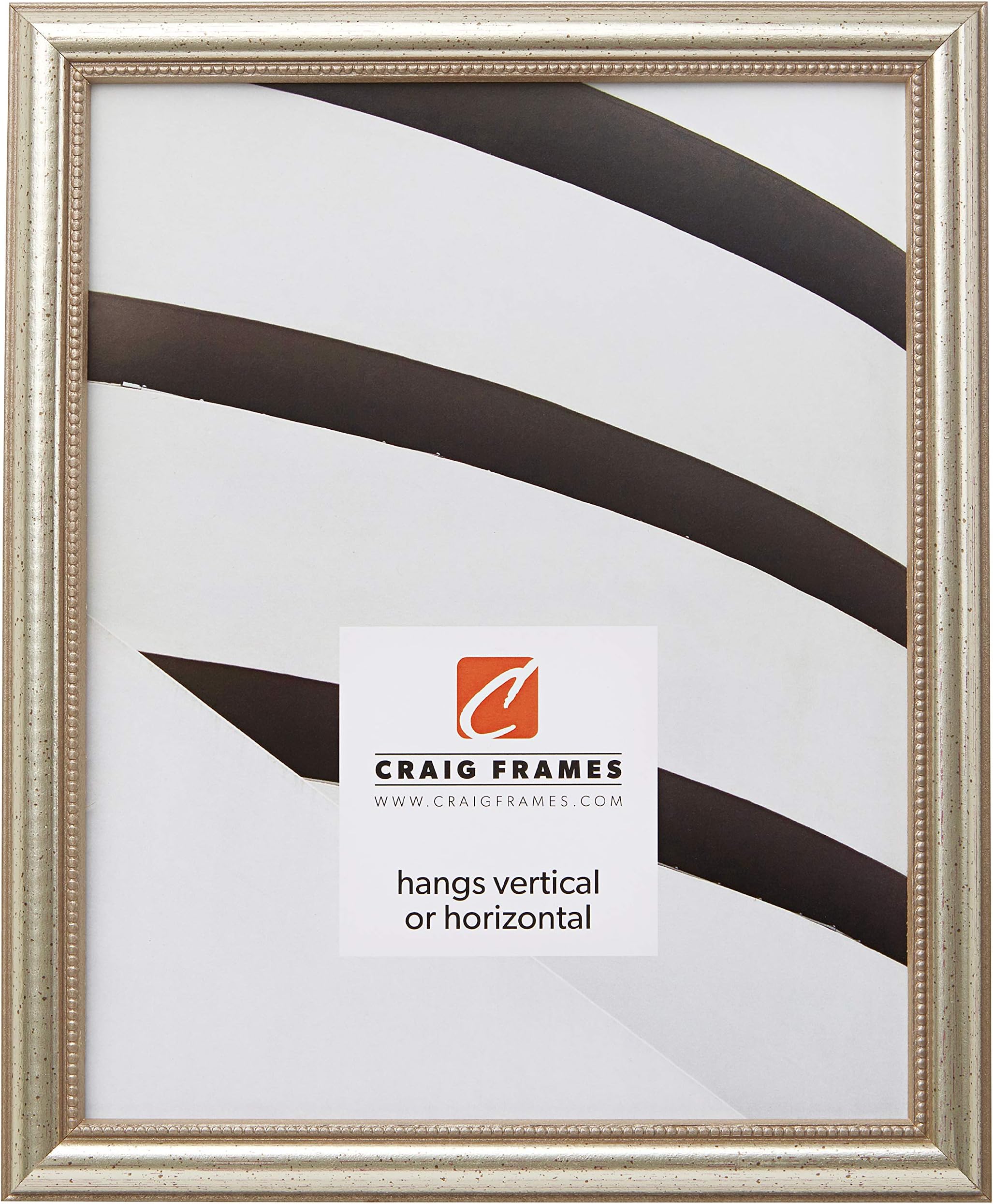 Craig Frames Stratton, 8x10 Picture Frame, Aged Pewter
